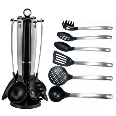 Non-Stick 7PCS Nylon keukengereedschap met roestvrijstalen handvat