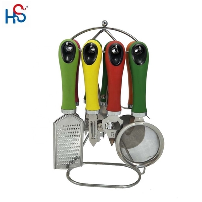 Huishoudelijke keukenapparatuur sets 8PCS roestvrij staal accessoires met kleurrijke handgrepen