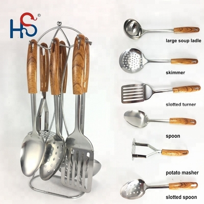 Huishoudelijk kookgereedschap van roestvrij staal, set met schaal, aardappelscoop en meer voor koken