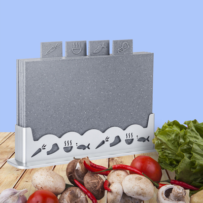 Dagelijks gebruik Custom's LOGO Granit snijplank Set met BPA-vrij 5 stukke keukengerei