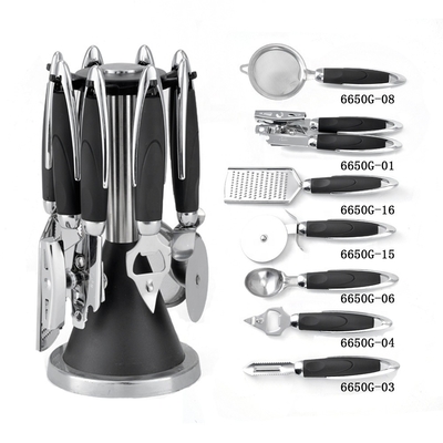 Home Keuken ABS Handle Roestvrij staal 430 Houten Gereedschapset Keukenartikelen Gadget Set