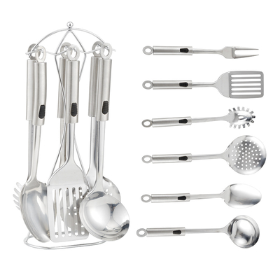 Voorbeeld Roestvrij staal Keuken Accessoires Gereedschappen Set Zilk Printing of Debossed Logo