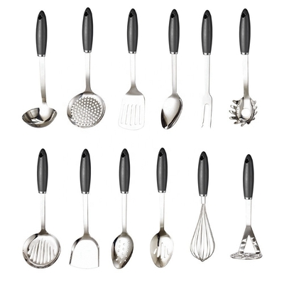 TPR Plastic Handle 7 Piece Roestvrijstalen Keukengerei Set voor alle kookgerei
