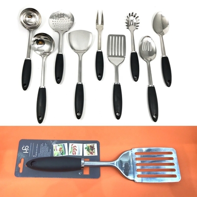 TPR Plastic Handle 7 Piece Roestvrijstalen Keukengerei Set voor alle kookgerei