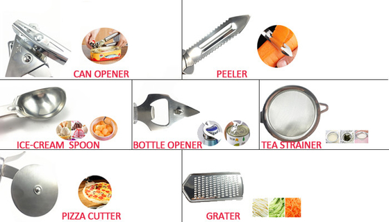 Milieuvriendelijke keuken accessoires 7-stuk durable plastic set voor functionele koken