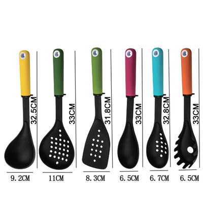 PA66 Plastic Multifunctional 6 Piece Food Grade Kookgereedschap voor serveren en koken