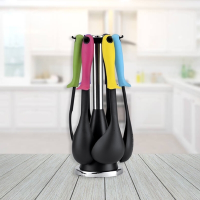 Eco-vriendelijke vaste lepel Voedsel Turner Spatula Slotted Lepel Whisk Acacia Silicium Kookgerei