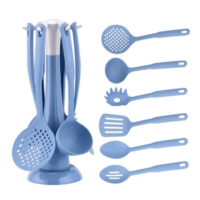 Duurzame kookgerei Set 7 stukken Nylon gereedschap voor Nonstick kookgerei Blauw