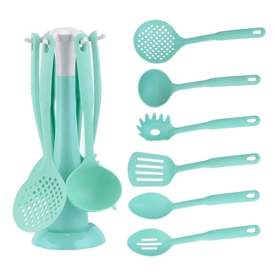 Duurzame kookgerei Set 7 stukken Nylon gereedschap voor Nonstick kookgerei Blauw